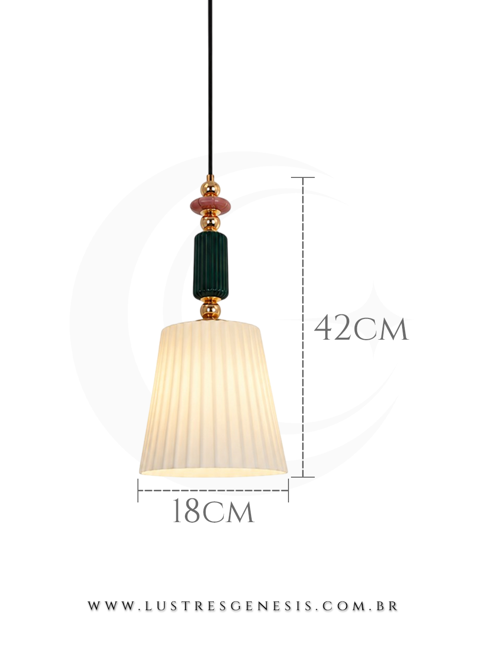 Pendente Escandinava Dourado com Cer&acirc;mica Para Quarto, Bancada Gourmet e Cabeceira de Cama